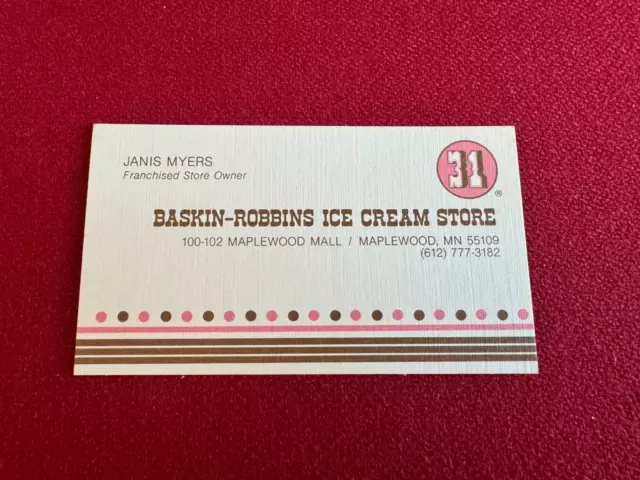 1980's, Baskin-Robbins, Ice Cream Store Business Card  (Scarce / Vintage)