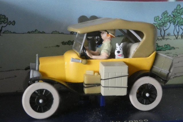 SPLENDIDE VOITURE TINTIN 1/24° AU CONGO F.T N° 5 - NEUF EN BOITE & FASCICULE