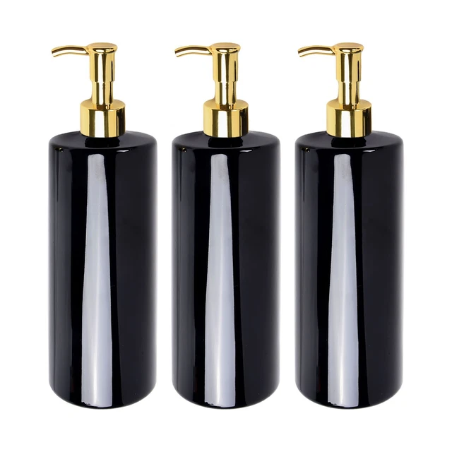 3 Flacons Pompe Vides 500 Ml PET - Récipients Rechargeables Pour Shampooing, Gel Douche, Savon, Salle De Bain, Cuisine, Voyage