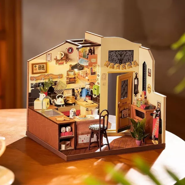 Rolife Cozy Homey Kitchen DIY 1:24 Miniature Dollhouse Home Decor