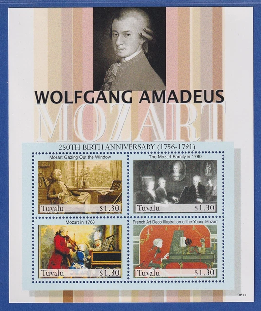 Tuvalu 2006 W. A. Mozart Kleinbogen Mi.-Nr. 1303-1306 postfrisch **