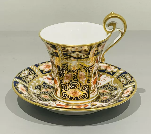 V-SELTENES ROYAL CROWN DERBY IMARI 2451 SCHOKOLADENBECHER & UNTERTASSE - um 1913 - SCHÖN.