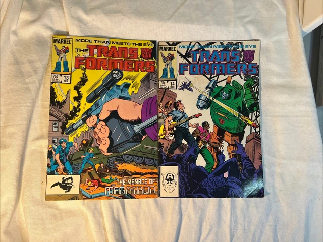 1986 MARVEL Comics THE TRANSFORMERS Vol #1 Comic Book Lot 2 Magazines Ungraded
