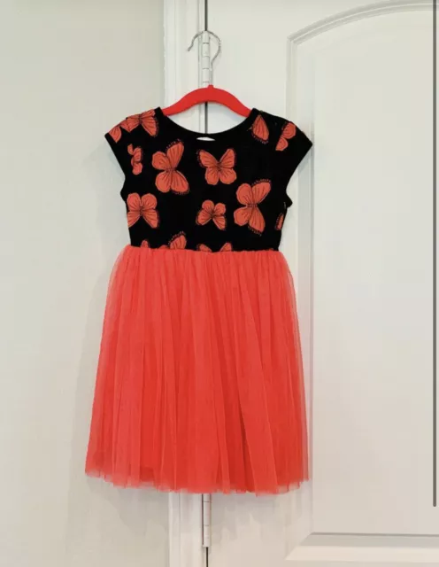 NEW Nordstrom Popatu SleevelessOrange Butterfly Tulle Dress Size 5 3