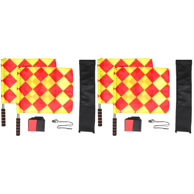 2x Flag Soccer Flags Soccer Referee Flags for Sports Training Soccer Match