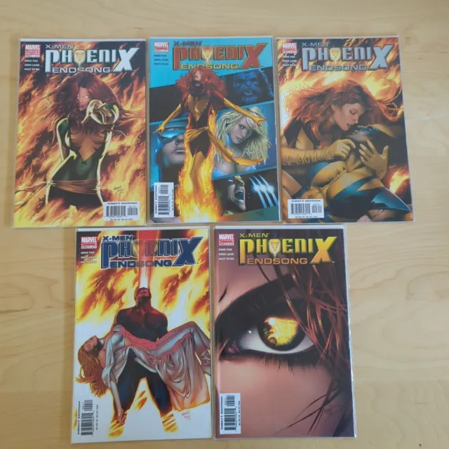 X-Men Phoenix Endsong #1-5 Complete Series Set Run Marvel Comics 2005 1 2 3 4 5