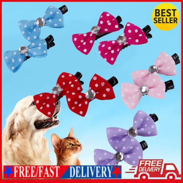 10 piezas horquilla de aseo de puntos para mascotas cinta mixta pelo arco perro goma