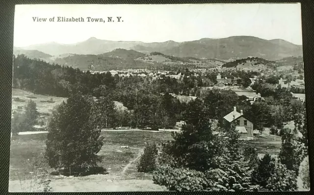 Elizabeth Town, New York, View of The Small Town in Adirondacks Postcard PC