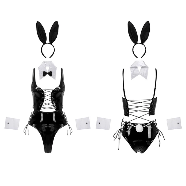 Biancheria elegante donna sexy wetlook body bunny cosplay biancheria da notte gogo danza outfits