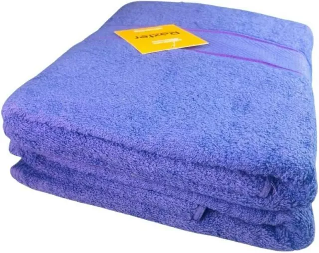 Pack of 2 Luxury Large Bathroom Towels Bath Sheets Soft Combs Cotton Jumbo Set
