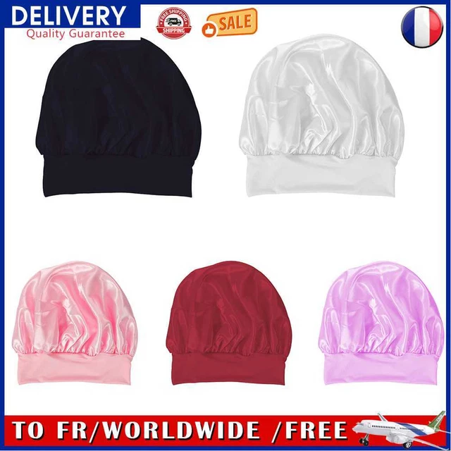 Women Night Hair Cap Double Layer Satin Headwear Adjustable Curly Hair Styling