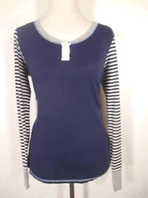 Beautiful Women's Large Tommy Hilfiger Blue Long Sleeve Knit Top - Blue Striped