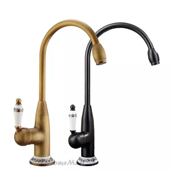 Vintage Solid Brass Bathroom Single Lever Basin Mixer Tap Swivel Sink Faucet NEW