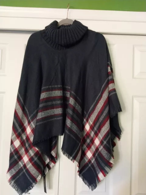 Tahari Designer Cowl Neck  Women's Knit Poncho/Sweater (one size fits most) NWT