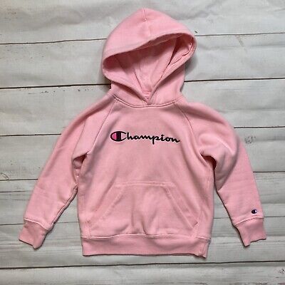 Champion Girls Size 6 Pink Pullover Hoodie Sweatshirt Top