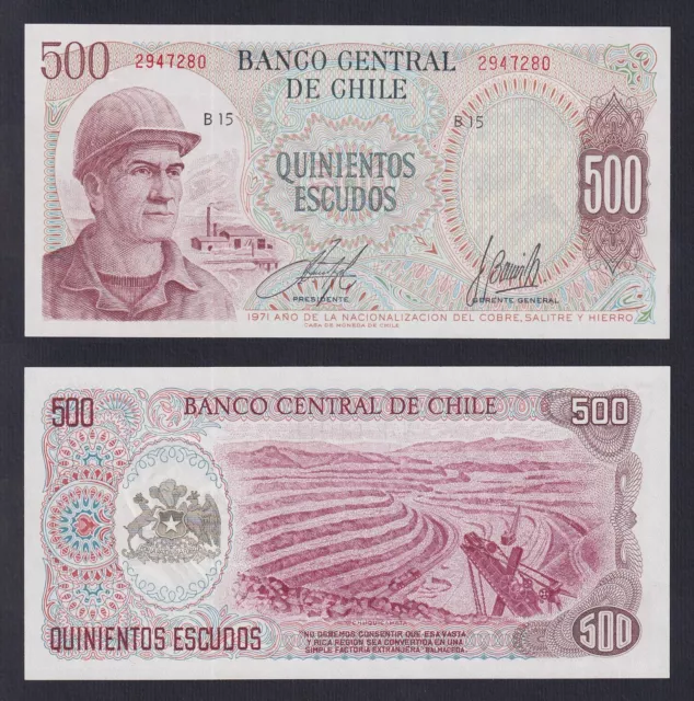 Chile 500 Pesos 1971 P 145 Fds / UNC A-01