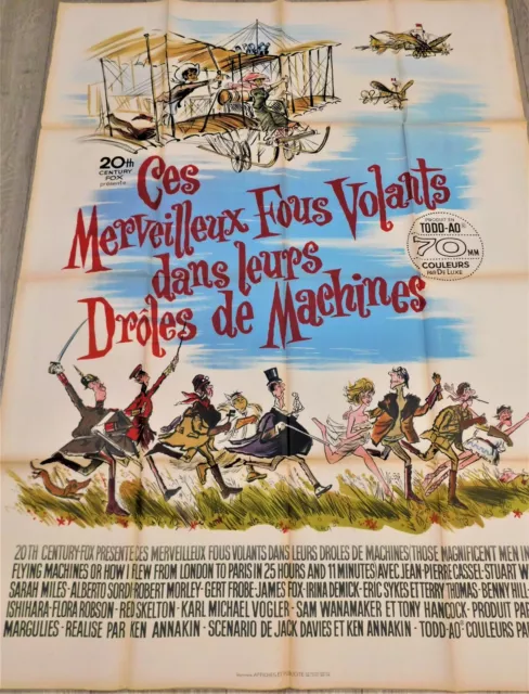 Ces Merveilleux Fous Volants Droles Machines Affiche ORIGINALE 120x160cm 1965