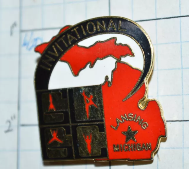 Lansing Michigan Invitational Gymnastics 1 3/8" Lapel Pin