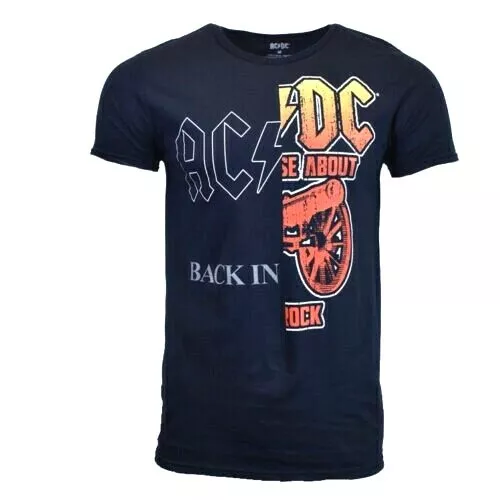 ACDC Mens Tee T Shirt -Music  Rock Tour Band Metal Hard Vintage Music-NAVY NEW
