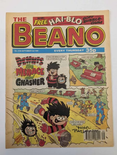 The Beano No. 2720 - Signed by Nigel Parkinson, 3rd September 1994