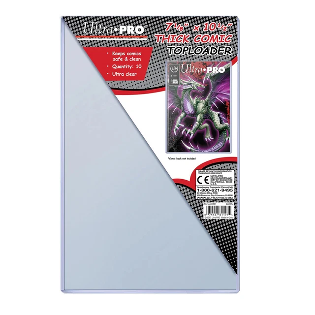 7-1/8" x 10-1/2" Thick Comic Toploaders (10ct)