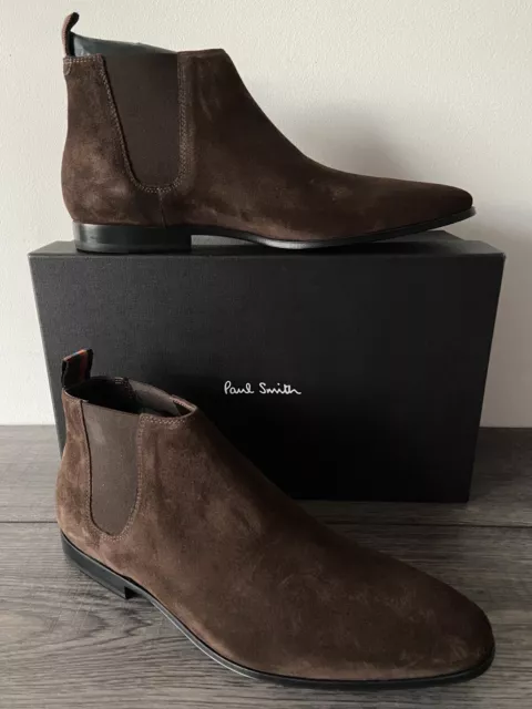 PAUL SMITH BROWN Leather Suede Chelsea Boots Uk 8 Eu 42 Bnib £185.00 ...