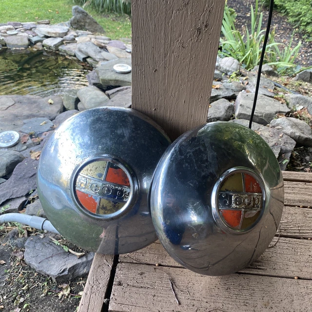 Vintage KAISER ERA JEEP Hub Caps | Gadiator | Wagoneer | CJ5 | CJ6 |  Dog Dish