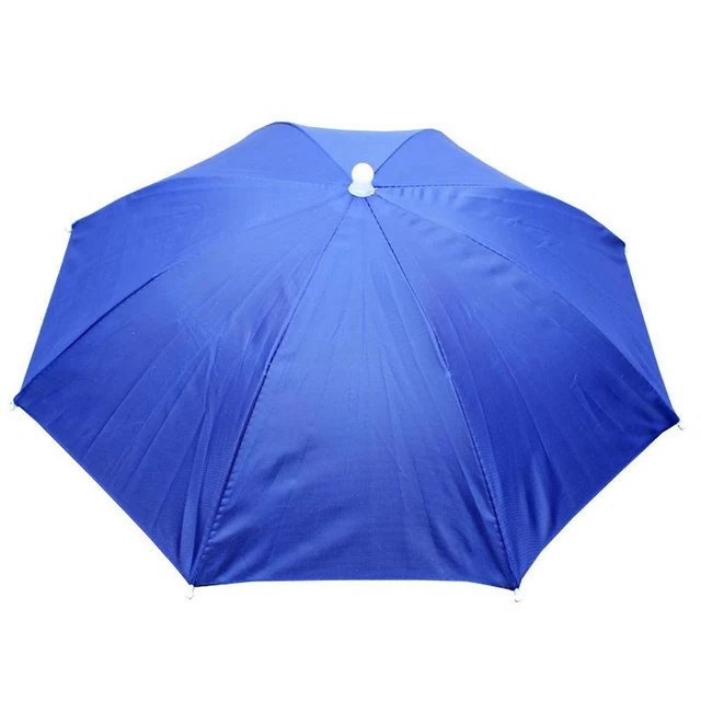 Cappello ombrellone pieghevole regolabile all'aperto pesca escursionismo ombrellone (blu)