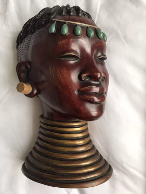 Achatit Wall Mask. African Woman. Made In Germany.Vintage.