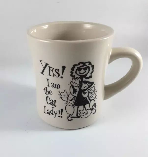 10 oz Diner Mug for Cat Lovers - Yes I Am the Cat Lady