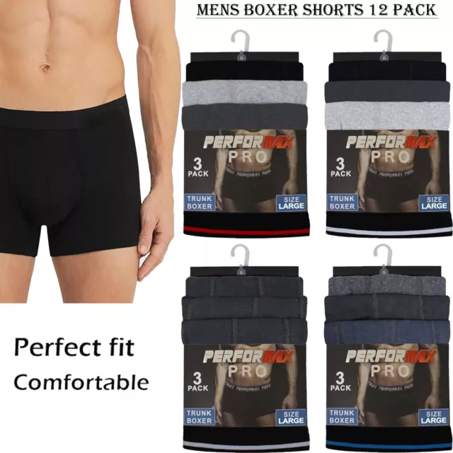 Mens Boxer Shorts 12 Pack No Itchy Labels Cotton Underwear Retro Trunks Gift Set