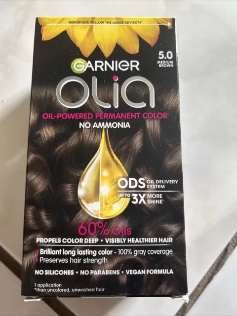 Garnier Olia Ammonia-Free Brilliant Color Oil-Rich Permanent Hair Color, 5.0