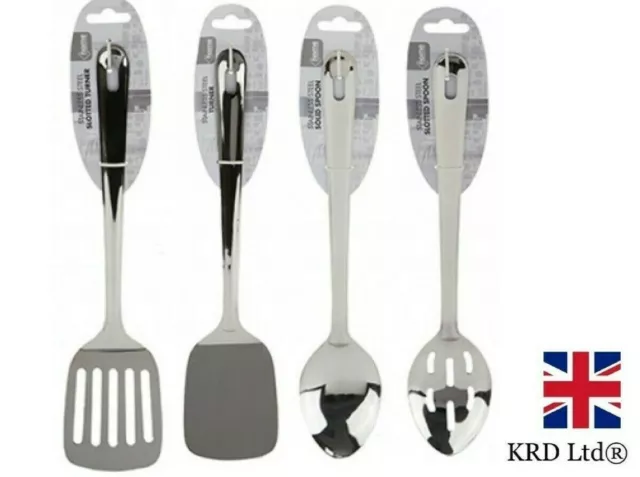 Stainless Steel Cooking Spoon Turner Ladle Slotted Kitchen Utensil Tool Set UK