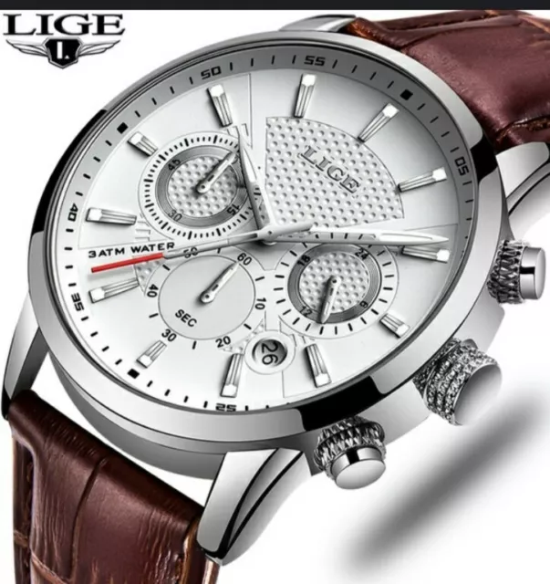 New LIGE Fashion Watch waterproof Chronograph Sport Date extras