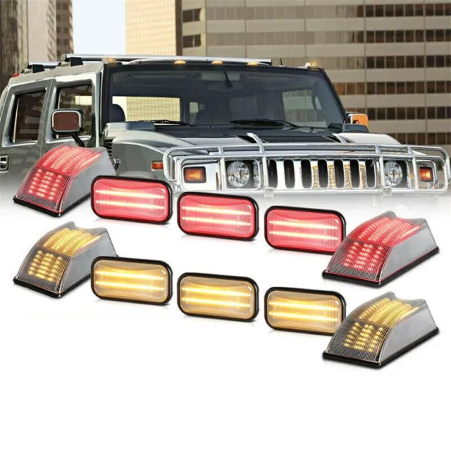 For Hummer H2 02-09 10X Clear LED High Roof Cabin Side Marker Indicator Lamp