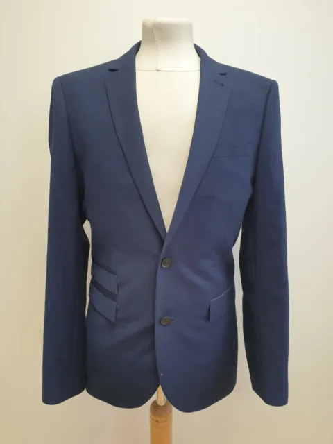 X98 Mens Next Blue Slim Fit 2 Piece Suit Trousers & Jacket Size C38 W32 L33