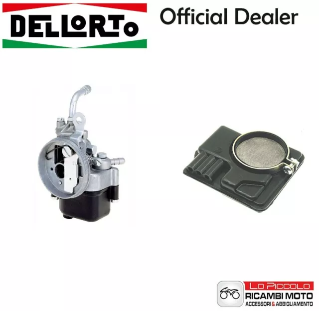 02044 Carburateur Dell'Orto Sha 13 13 + Filtre à Air Pour Piaggio Ciao 50