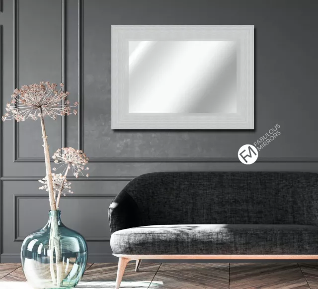 JOHN LEWIS DELPHINE Silver Rippled Wave Mirror Modern Elegant Wall Mirror  £299.99 - PicClick UK
