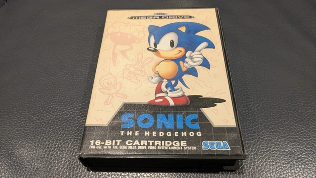 SONIC THE HEDGEHOG Sega Mega Drive Game 1991 UK PAL with Case and ...