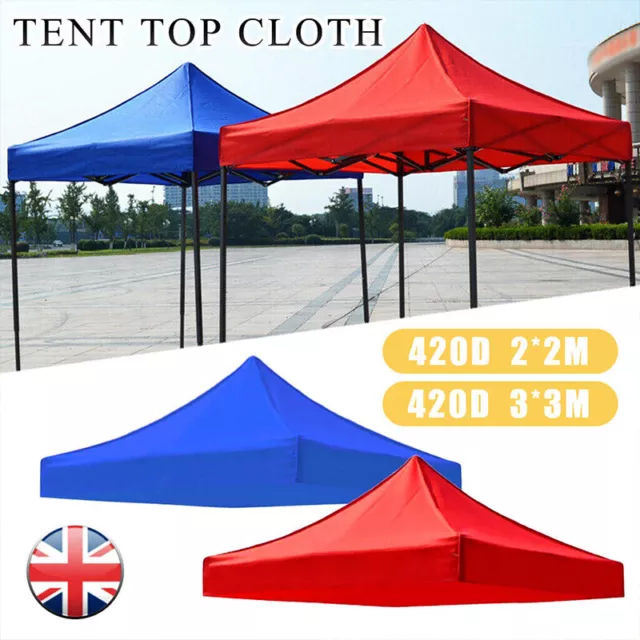 2x2m/3x3m Garden BBQ Gazebo Top Cover Roof Replacement Fabric Tent Canopy