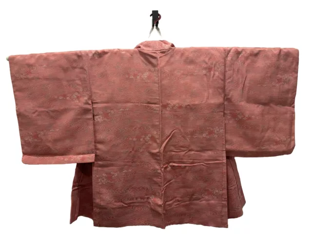 Traditional Vintage Japanese Silk Pink Haori Kimono Jacket | Authentic | Kimono