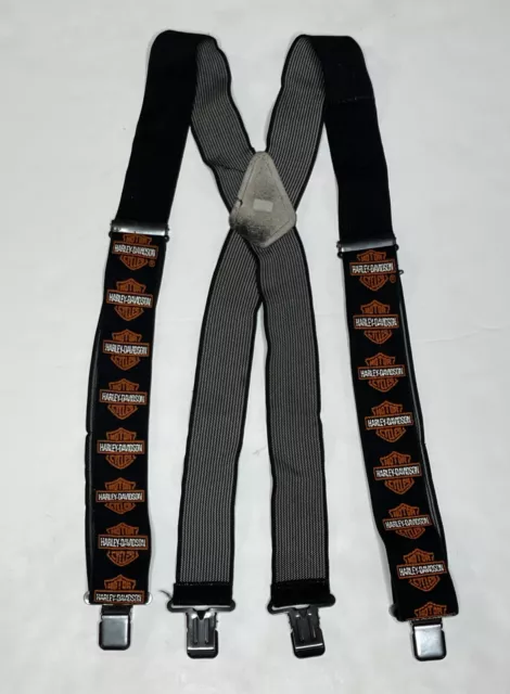 Vintage Harley Davidson Black And Orange Suspenders