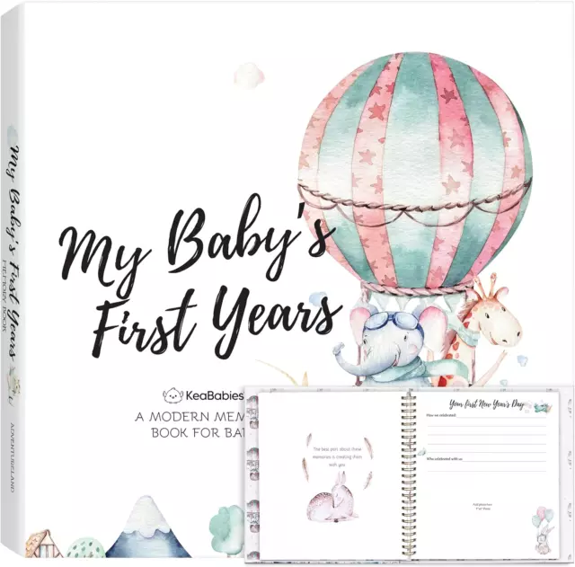 First 5 Years Baby Memory Book Journal - 90 Pages Hardcover First Year Keepsake