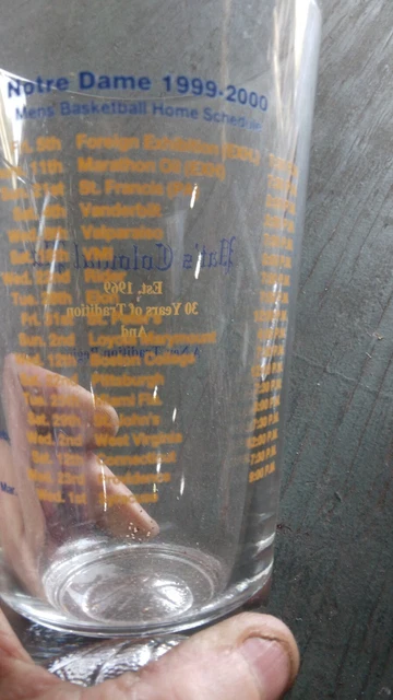 2000 NOTRE DAME Glass tumbler from Pat's Colonial Pub + Mascot  Consort Tie