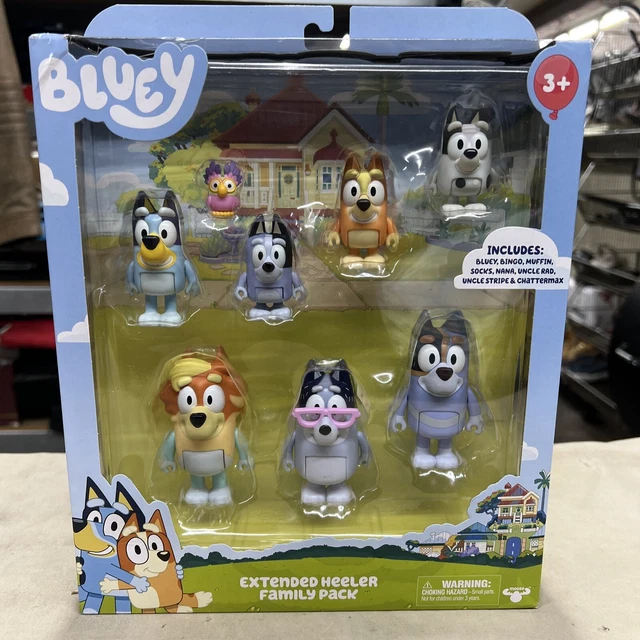 BLUEY EXTENDED HEELER Family Pack of 8 Chattermax Nana Socks Muffin