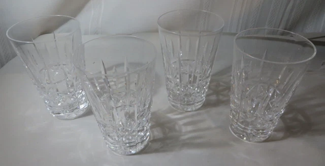 Set Of 4 Vintage Waterford Crystal Kylemore Flat Tumbler Beverage Glass  5"