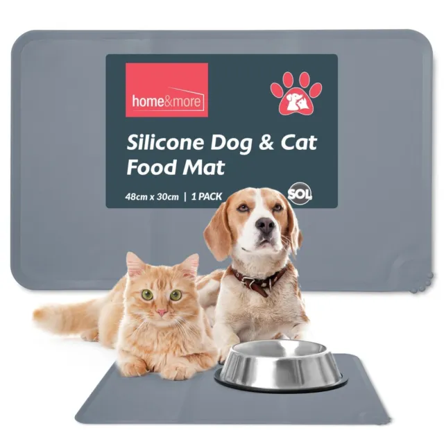 Dog Cat Food Mat Non Slip Silicone Waterproof Placemat | Pet Puppy Feeding Bowl