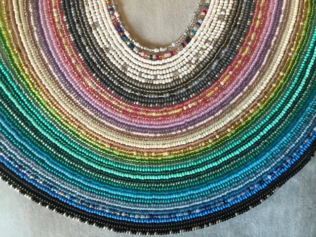New Colours 2024 Video Seed Bead Choker Necklace 40cm Festival Beach Holiday