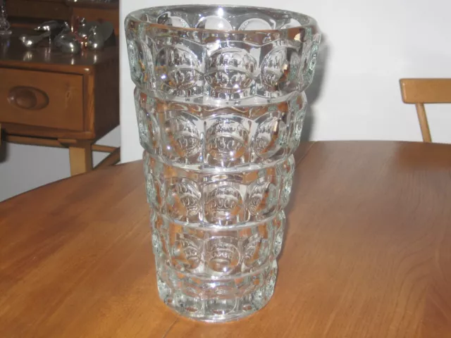 SKLO UNION HERMANOVA HUT THOUSAND EYES GLASS VASE BY FRANTISEK PECENY * 1960`s