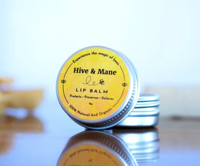 Hive & Mane's Organic Beeswax Based Honey Lip Balm for Autumn /Winter 15g/0.52oz